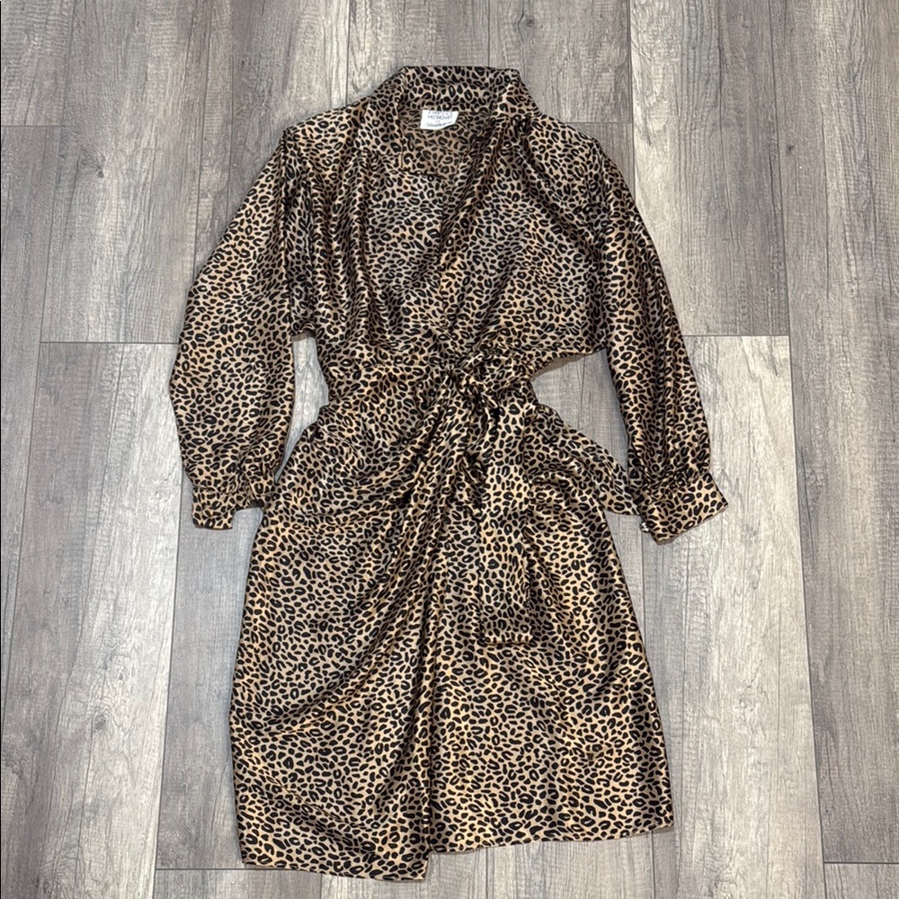 Vintage Frances Henaghan Leopard Print Wrap Dress